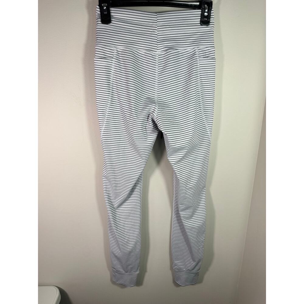 High Waisted Drawstring Striped Yoga Leggings with Pockets Zebra Ripple Size M - Picture 7 of 8